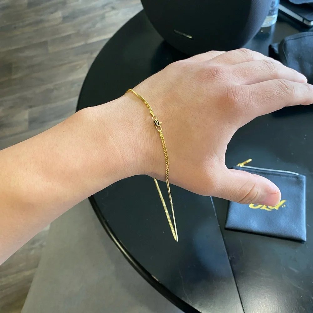 Micro Cuban Chain solid gold - Picture 3 of 5